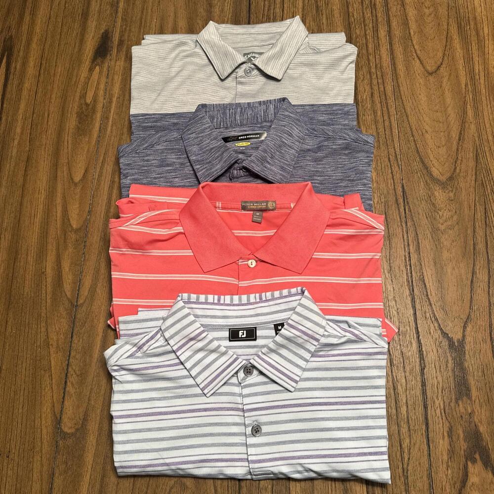 BUNDLE 4-Men's Golf Polos Size Med, Variety Brands and Colors See Description
